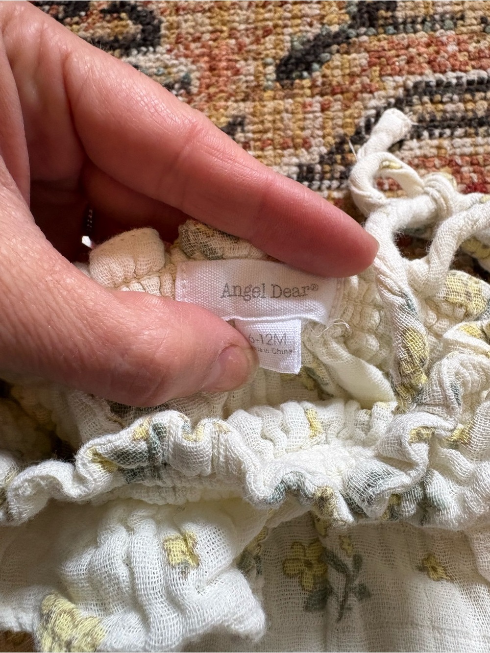 Angel Dear | Cream Floral Buttercup Bouquet Bubble | 6-12M - Picture 5 of 8